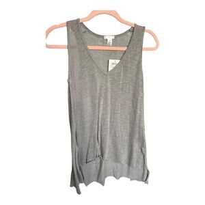 BP. Grey Griffin lightweight knit sleeveless tank top v-neck side slits XS